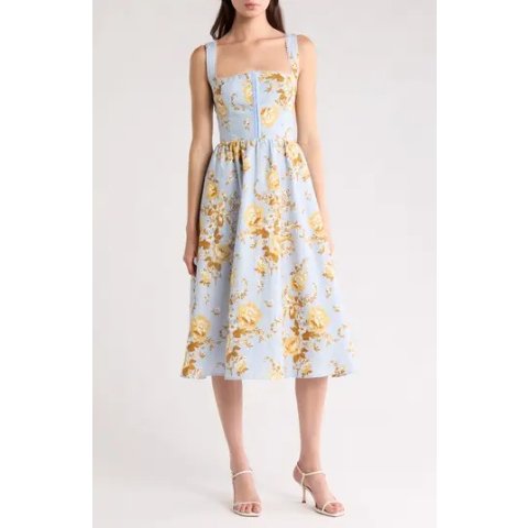 ReformationTagliatelle Floral Linen Midi Dress