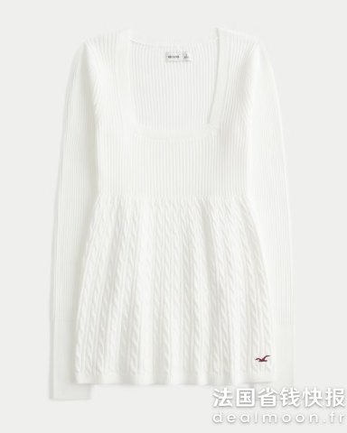 HollisterSquare-Neck 长袖娃娃裙