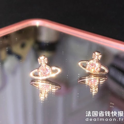 Vivienne Westwood这款爆闪！Mila 粉金色耳环