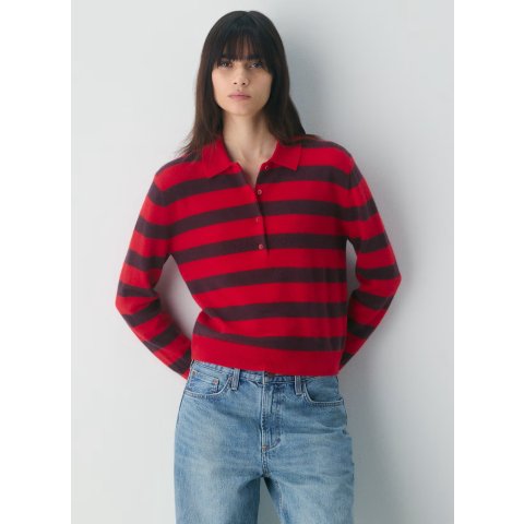 Bare Cashmere 长袖Polo衫