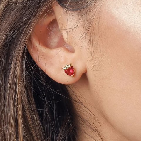 小草莓耳钉