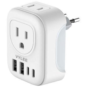 VYLEE 欧标旅行转换插头 6合1多口出行适配