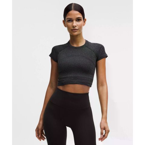 Swiftly Tech 2.0 Sparkle Cropped Short-Sleeve Shirt