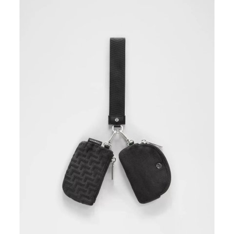 L Monogram Velvet Dual Pouch Wristlet