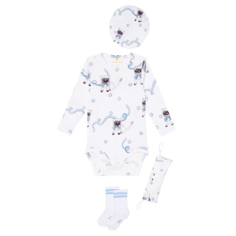 Mini RodiniBaby Cotton-Blend Romper Set, 3 Piece