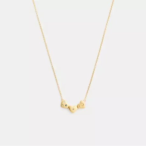 CoachHeart Cluster Pendant Necklace
