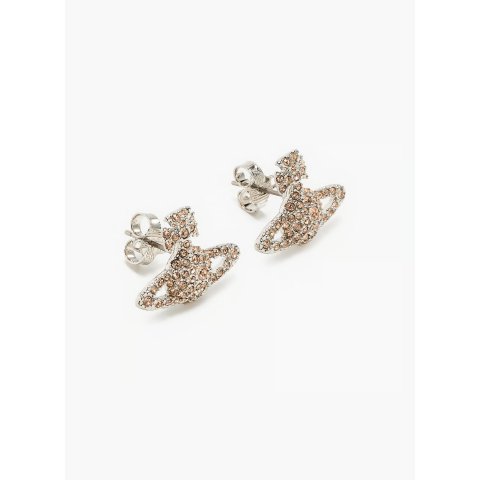 水晶土星耳环 金色