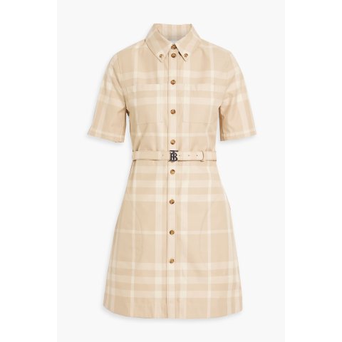 BurberryChecked cotton-twill mini shirt dress