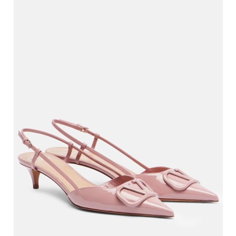 ValentinoVLogo Patent Leather Slingback Pumps