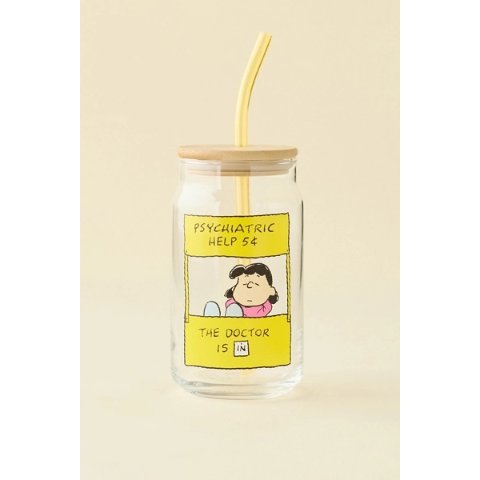 Peanuts$25 off $100Snoopy Glass To-Go Tumbler