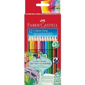Faber-Castell 112412 儿童三角握彩色铅笔 12色