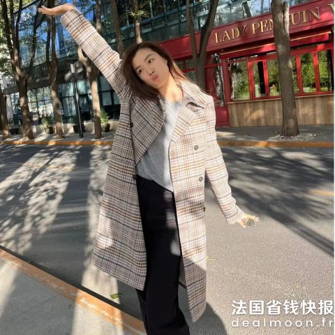 Maje秋冬天很需要这件@yolanda格纹羊毛大衣 