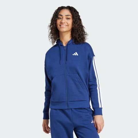 adidasEssentials 3-Stripes Full-Zip Fleece Hoodie