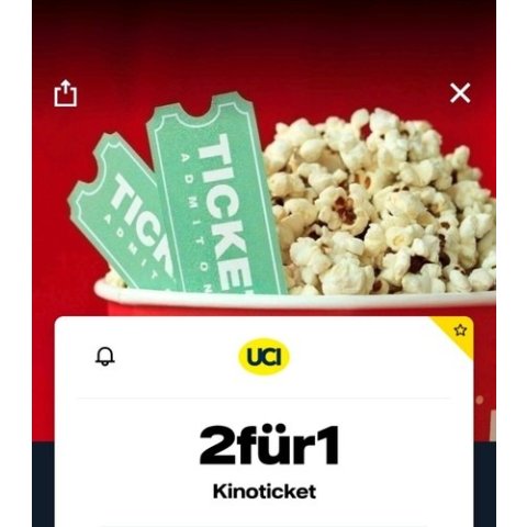 UCI 买一送一兑换码 14.12.25到期UCI 2fur1 电影票兑换码 14.12.25到期