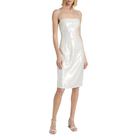 TheorySequined Square-Neck Slipdress