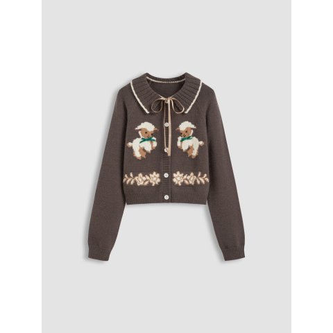 Countryside Core 羊毛针织蝴蝶结开衫