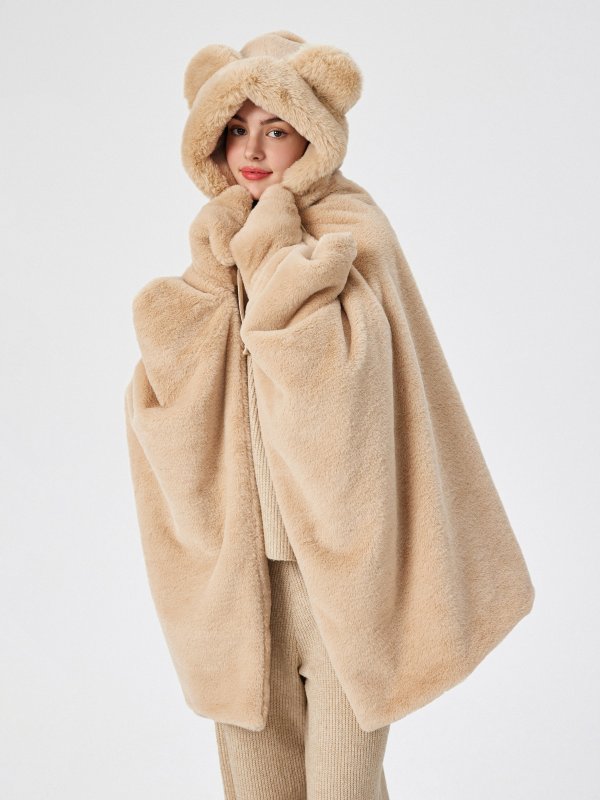 Bear Ear 连帽毛毯 带手套
