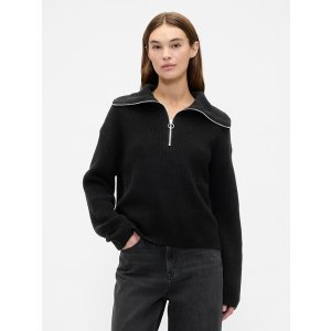 GapRibbed Quarter-Zip Sweater