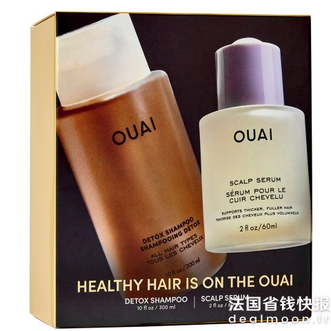 OUAI全发质适用！蓬松清爽 调香高级！排毒洗发水300ml+头皮清洁清华60ml