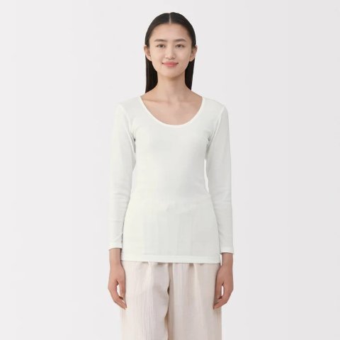 MujiBuy 2 Get 30% OffU-Neck Cotton T-Shirt