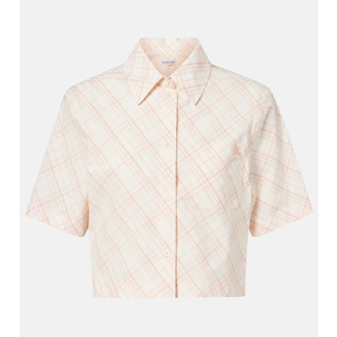 BurberryCheck Cropped Cotton Shirt