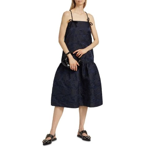 GanniFloral Jacquard Midi Dress