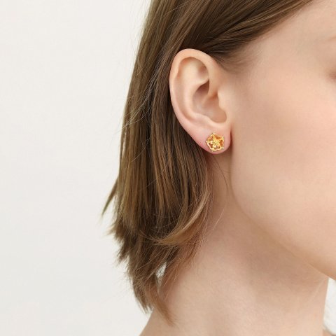 Chow Sang Sang館藏自然 999.9黃金 玫瑰單耳環