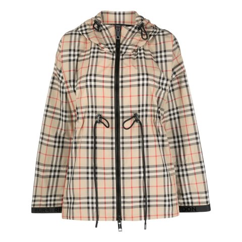 BurberryPlaid-Check Hooded Jacket