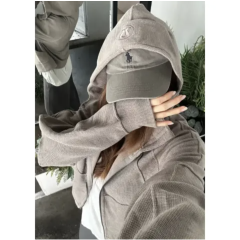 Lululemon@ 吃一卡车玉米烙  Scuba 华夫格连帽卫衣 宽松版