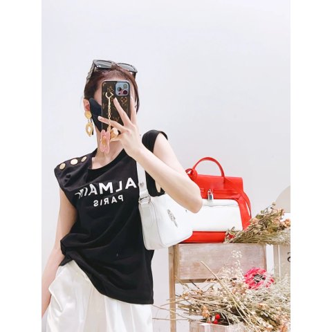 Balmain粉色同款@liuqiuqiuqiu金币系列T恤