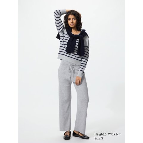  罗纹针织长裤 女款