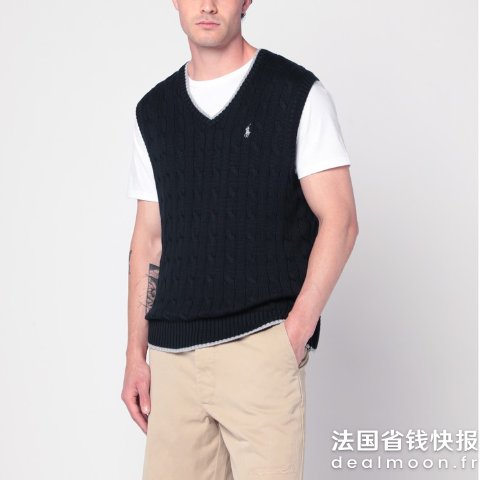 Polo Ralph LaurenCable-knit 海军蓝马甲