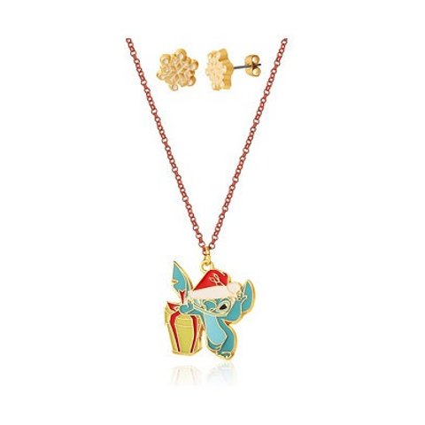 DisneyLilo & Stitch Christmas Necklace Earring Set