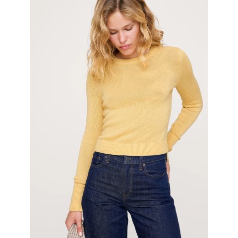 棉&真丝圆领毛衣