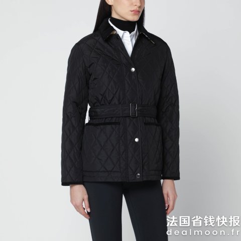Burberry黑色夹克配腰带