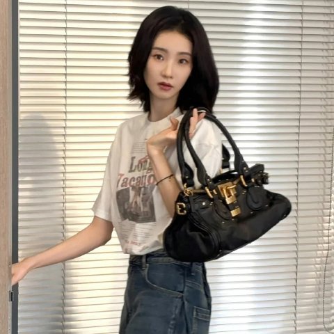 ChloePaddington Blue Leather Shoulder Bag