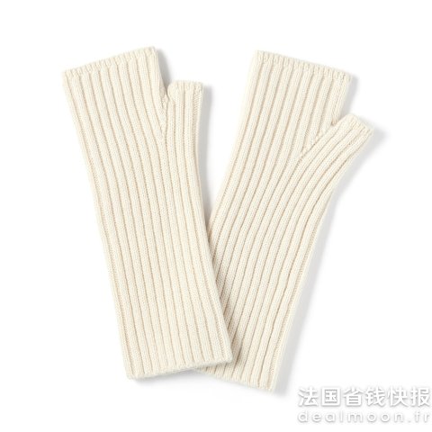 Muji100%羊毛罗纹露指手套