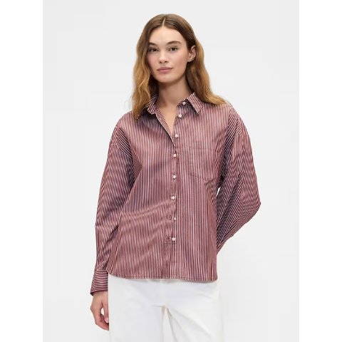 GapPoplin Oversized Shirt