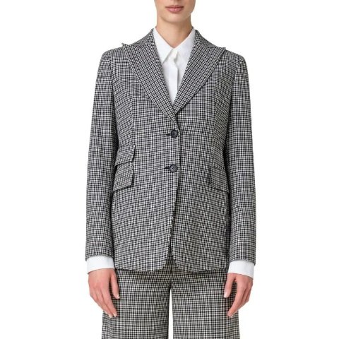 AkrisMicrocheck Wool Blazer