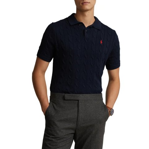 Polo Ralph LaurenCable Short Sleeve Polo Sweater