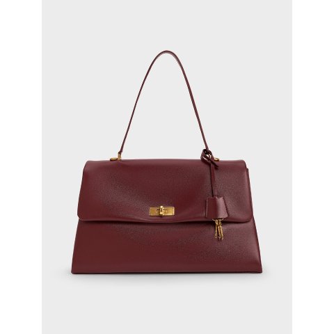 Charles & KeithKerry Top Handle Satchel Mulberry Plum