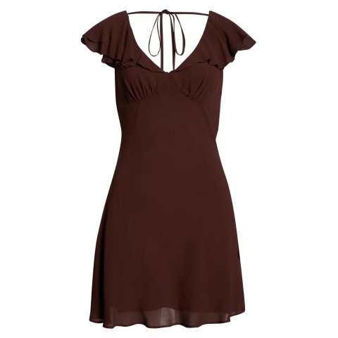 ReformationArni Cap Sleeve Empire Waist Minidress