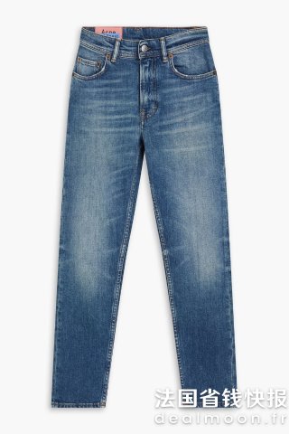 Acne Studios中腰磨白紧身牛仔裤