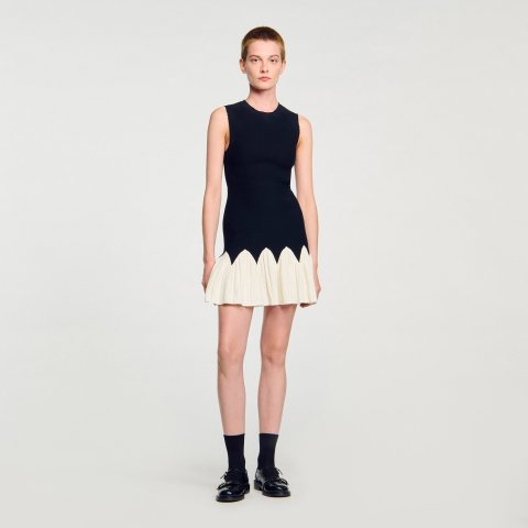 SandroTwo-Tone Mini Knit Dress
