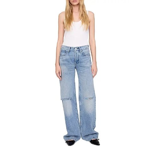 anine bingHugh Relaxed-Fit Destructed Jeans