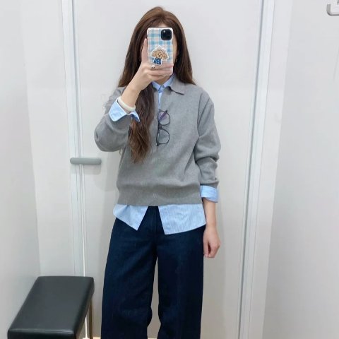 UNIQLO 羊毛混纺Polo针织衫 女款