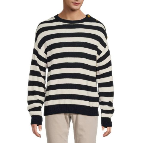 ValentinoStriped Cotton-Wool Sweater