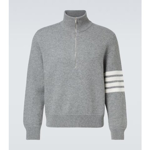 Thom Browne4-Bar 半拉链羊毛毛衣