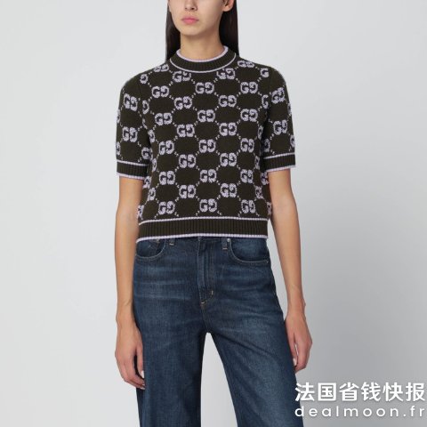 GucciGucci GG提花毛圈针织衫 军绿