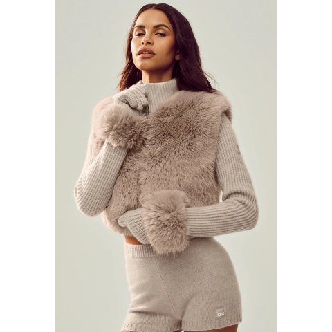 alo yogaNorthstar Faux Fur Cashmere Full Zip Jacket